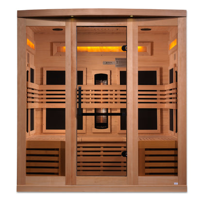 GDI-8260-01 Golden Designs 6 person Full Spectrum PureTech™ Near Zero EMF FAR Infrared Sauna with Himalayan Salt Bar