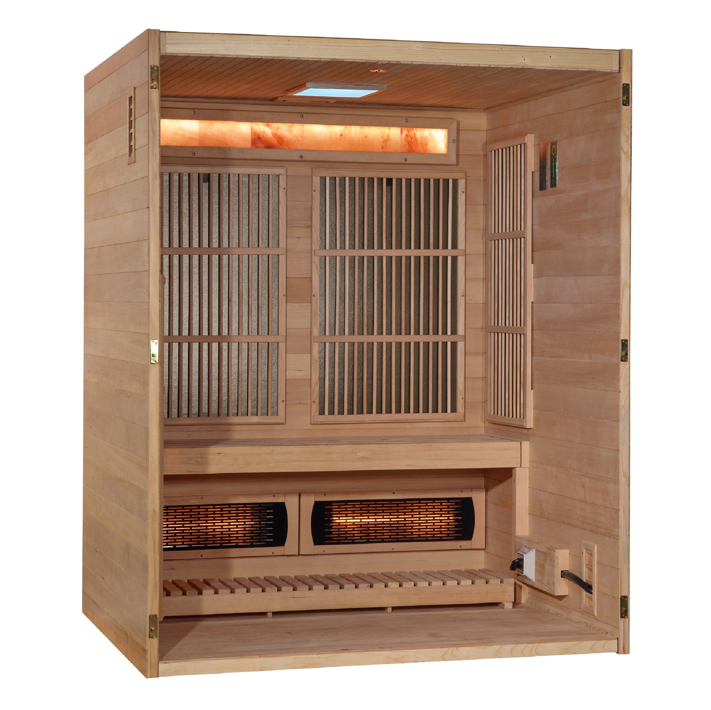 GDI-8330-01 Golden Designs 2025 Soria 3 Per Hybrid Sauna. Full Spectrum and Harvia Traditional Stove