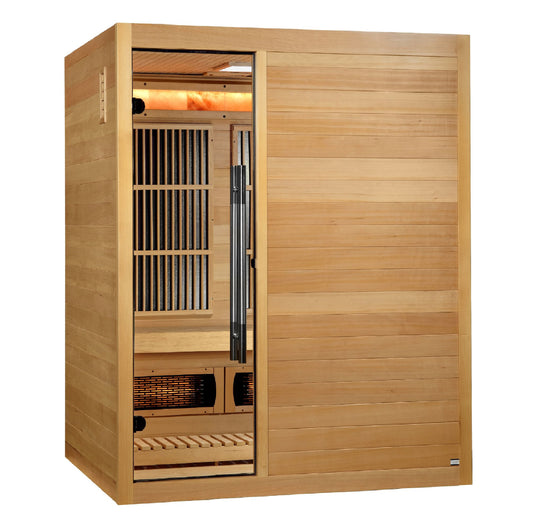 GDI-8330-01 Golden Designs 2025 Soria 3 Per Hybrid Sauna. Full Spectrum and Harvia Traditional Stove