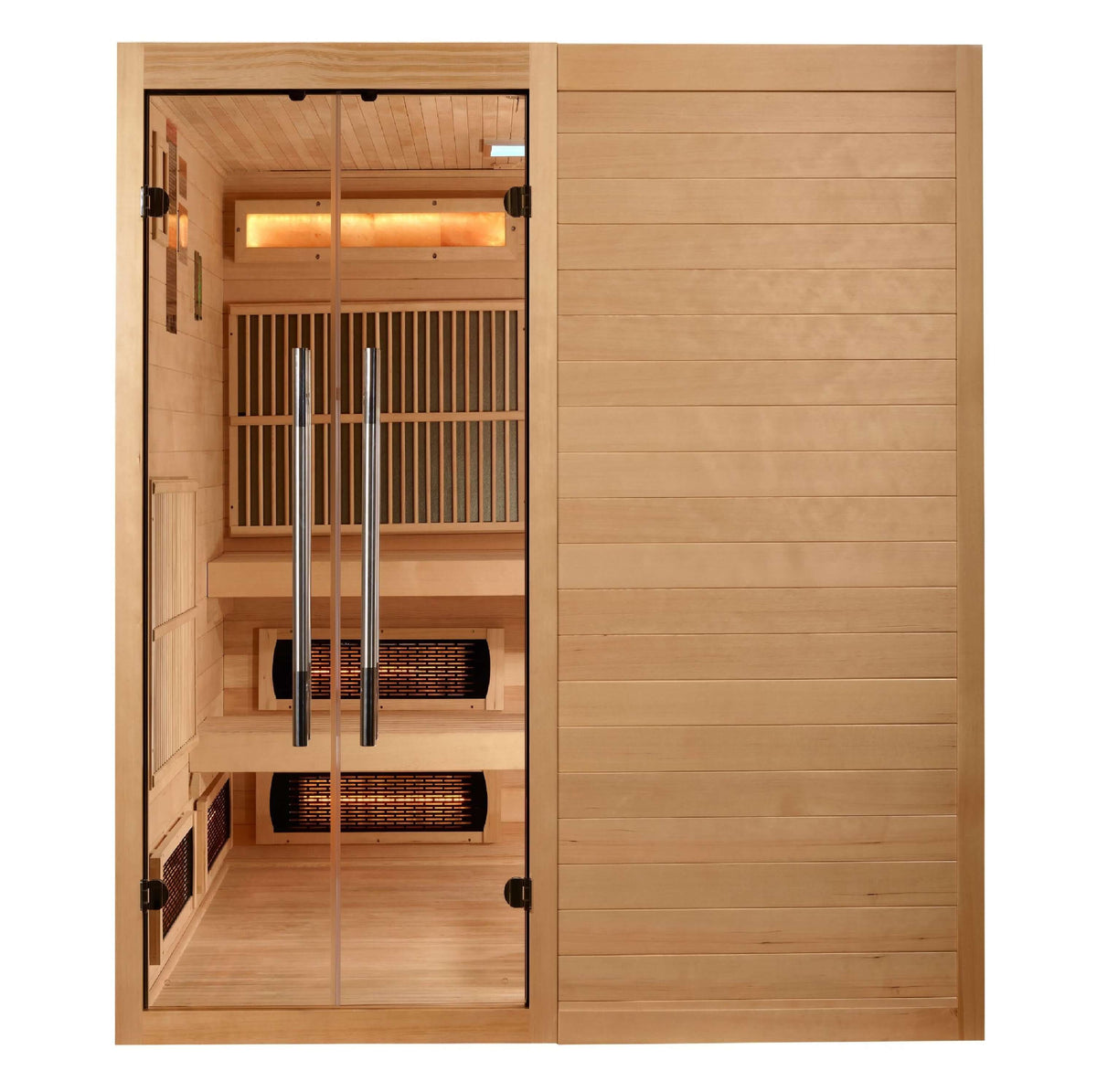 Golden Designs 2025 Toledo 6 Person Hybrid Sauna. Full Spectrum and Harvia Traditional Stove