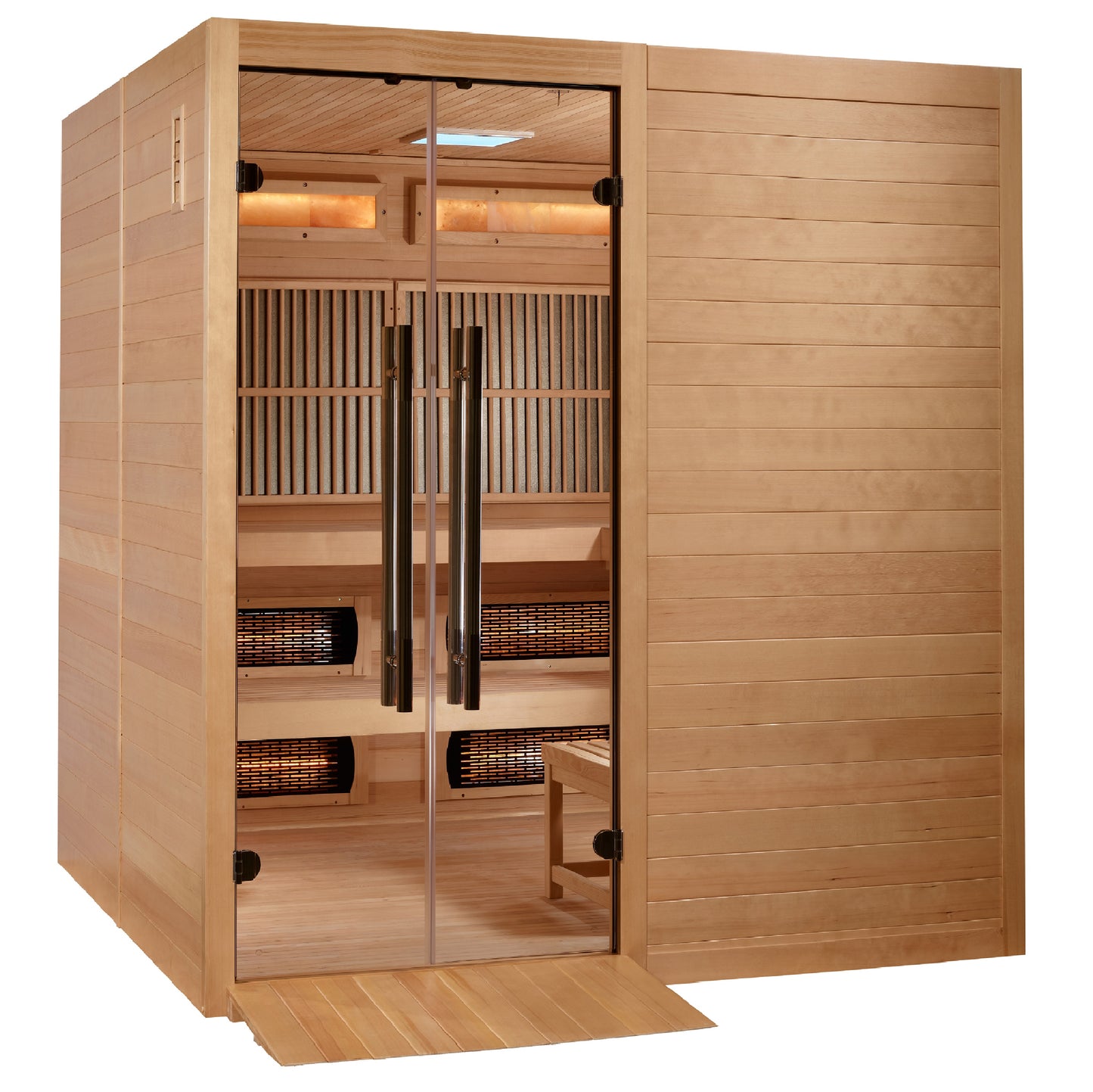 GDI-8360-01 Golden Designs 2025 Toledo 6 Per Hybrid Sauna. Full Spectrum and Harvia Traditional Stove