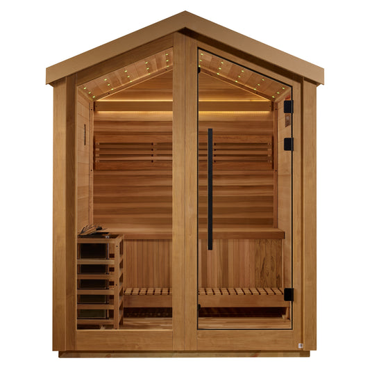 Golden Designs Savonlinna 3-Person Outdoor Traditional Sauna (Pacific Cedar)