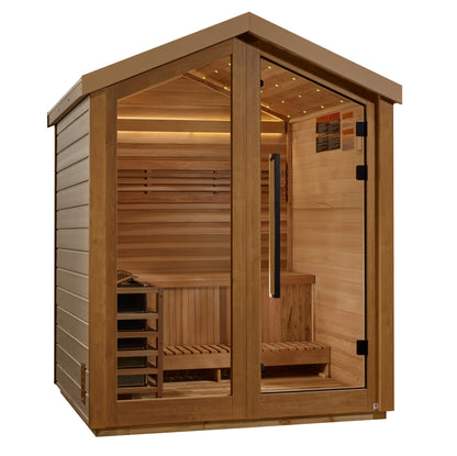 GDI-8503-01 Golden Designs Savonlinna 3 person Outdoor Traditional Sauna - Canadian Red Cedar Interior