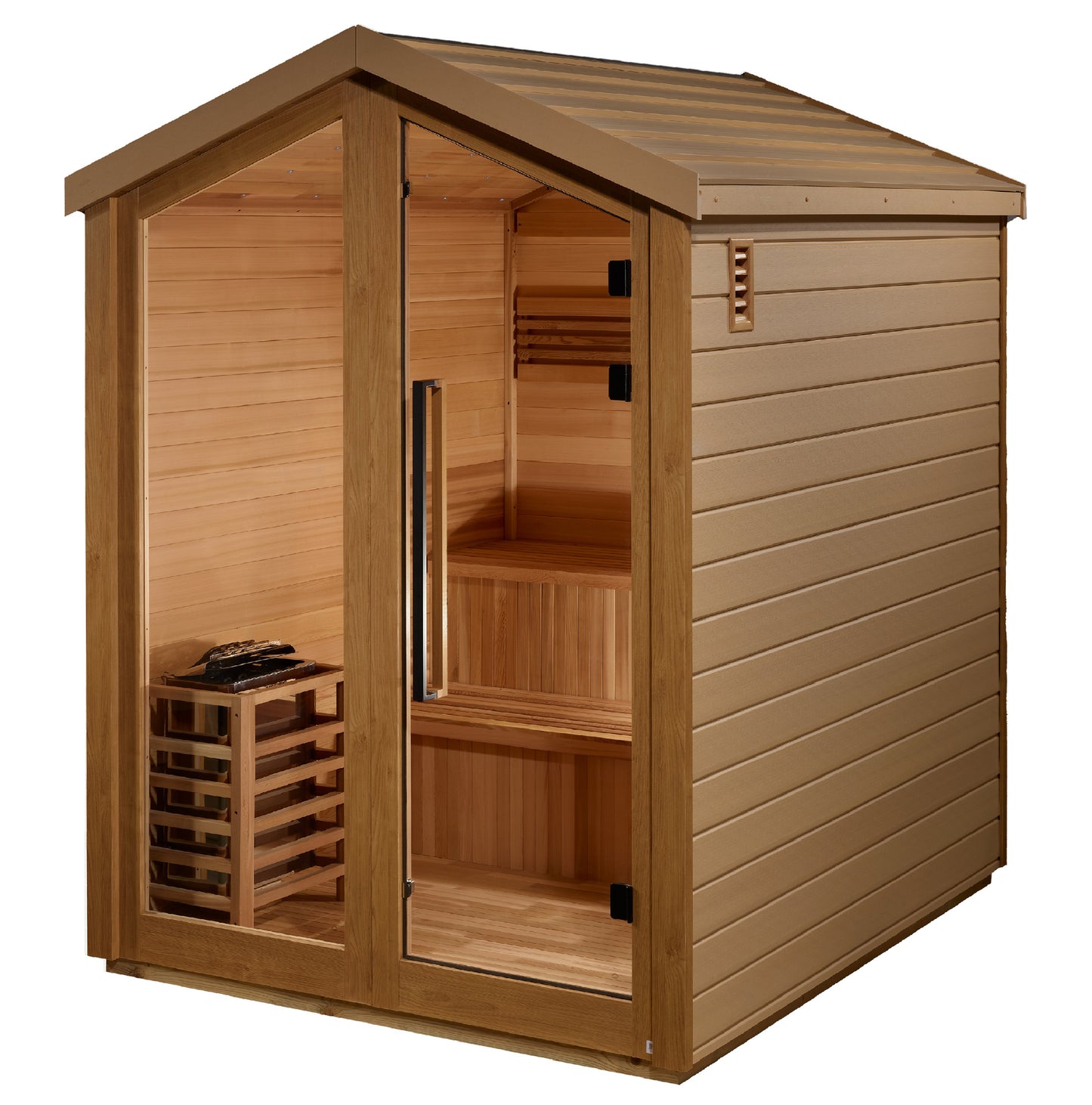 GDI-8503-01 Golden Designs Savonlinna 3 person Outdoor Traditional Sauna - Canadian Red Cedar Interior