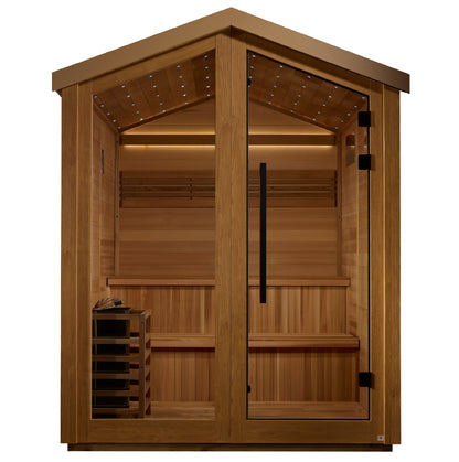 GDI-8506-01 Golden Designs Kaarina 6 person Outdoor Traditional Sauna - Canadian Red Cedar Interior