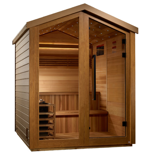 GDI-8506-01 Golden Designs Kaarina 6 person Outdoor Traditional Sauna - Canadian Red Cedar Interior