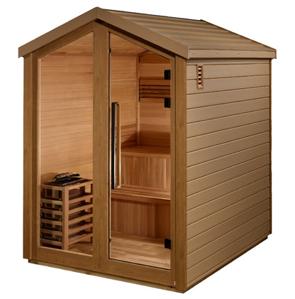 GDI-8506-01 Golden Designs Kaarina 6 person Outdoor Traditional Sauna - Canadian Red Cedar Interior