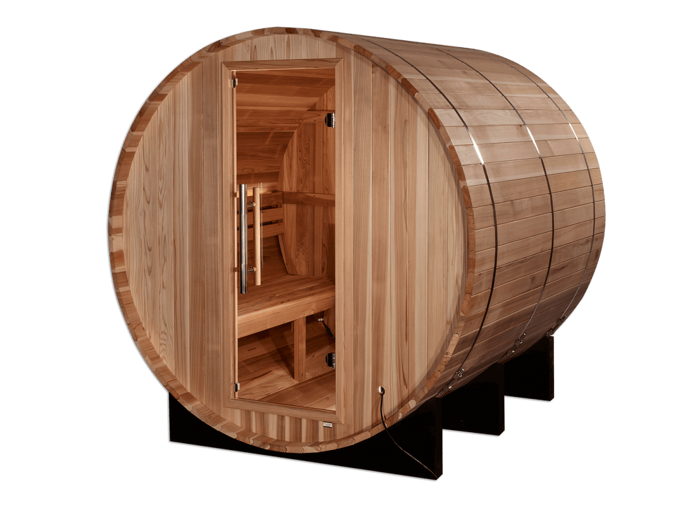 Golden Designs "Arosa" 4 person Barrel Traditional Sauna -  Pacific Cedar
