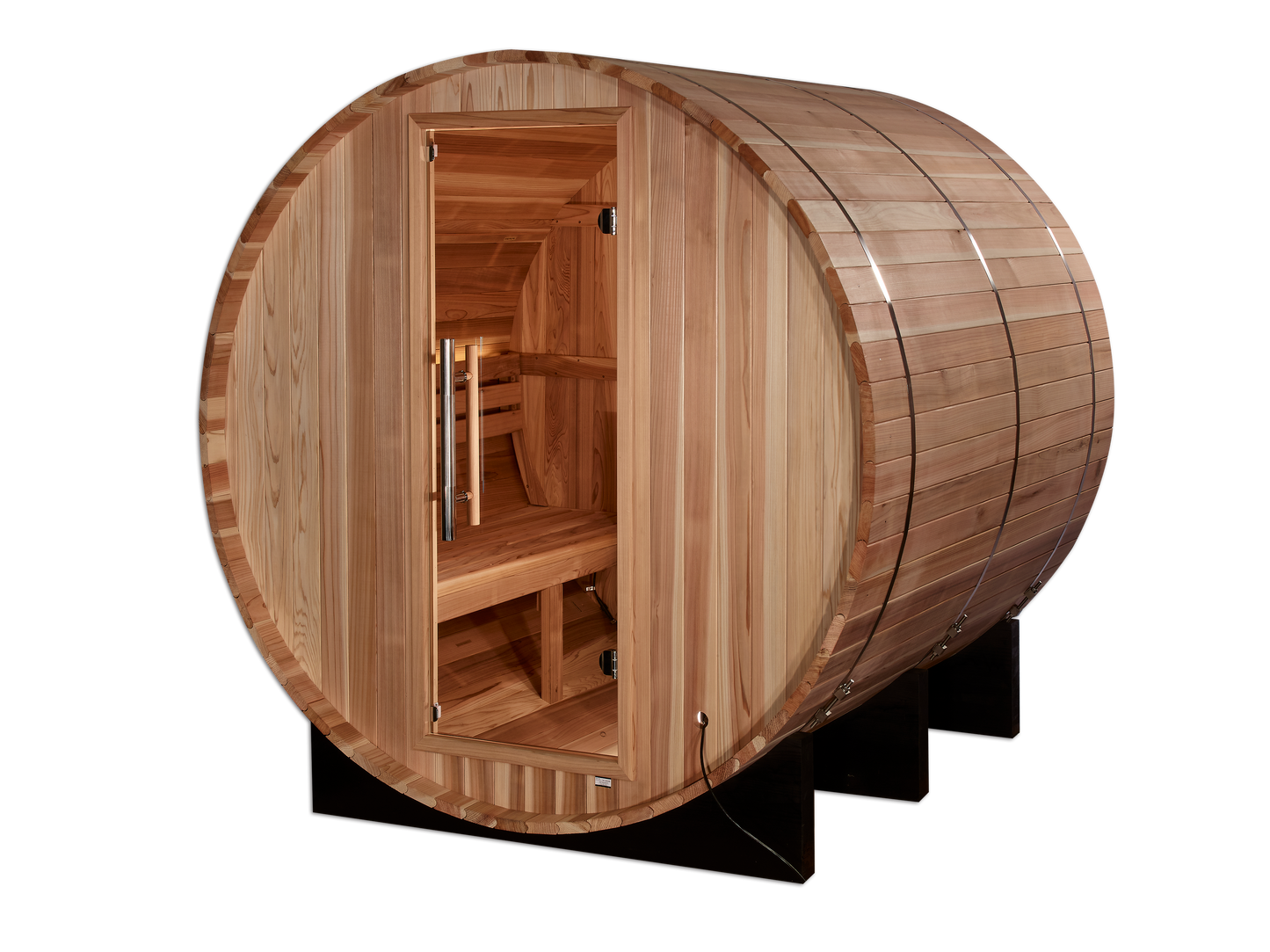 GDI-B004-01 Golden Designs "Arosa" 4 person Barrel Traditional Sauna -  Pacific Cedar