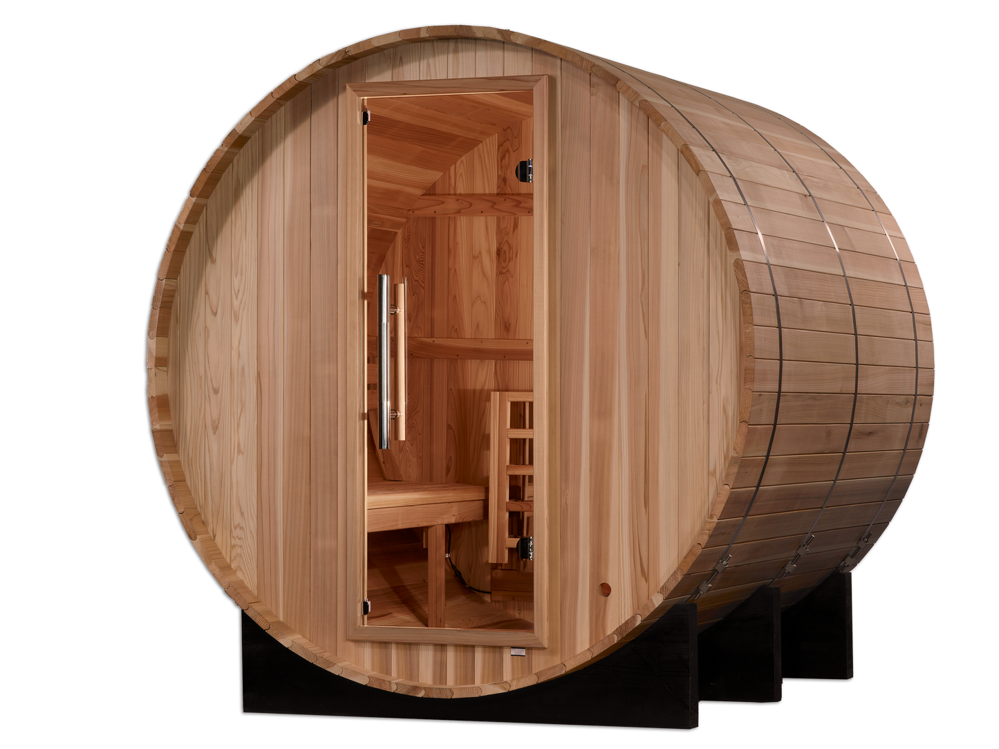 GDI-B004-01 Golden Designs "Arosa" 4 person Barrel Traditional Sauna -  Pacific Cedar