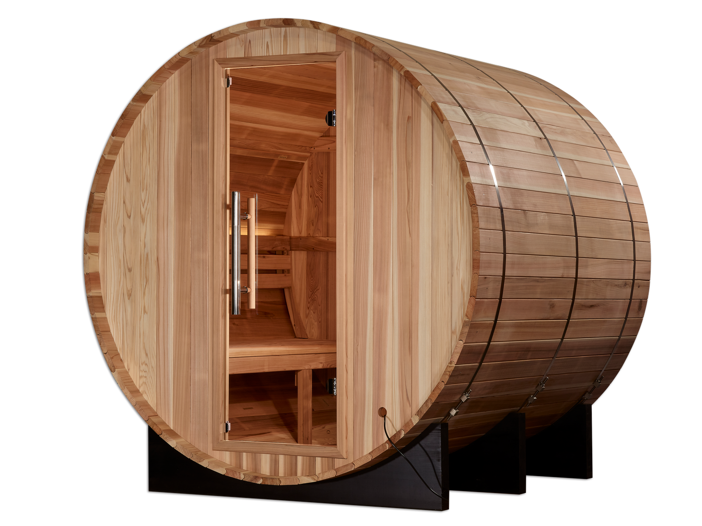 GDI-B004-01 Golden Designs "Arosa" 4 person Barrel Traditional Sauna -  Pacific Cedar