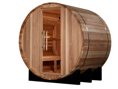 GDI-B002-01 Golden Designs "St. Moritz" 2 person Barrel Traditional Sauna -  Pacific Cedar