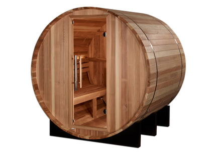 GDI-B002-01 Golden Designs "St. Moritz" 2 person Barrel Traditional Sauna -  Pacific Cedar