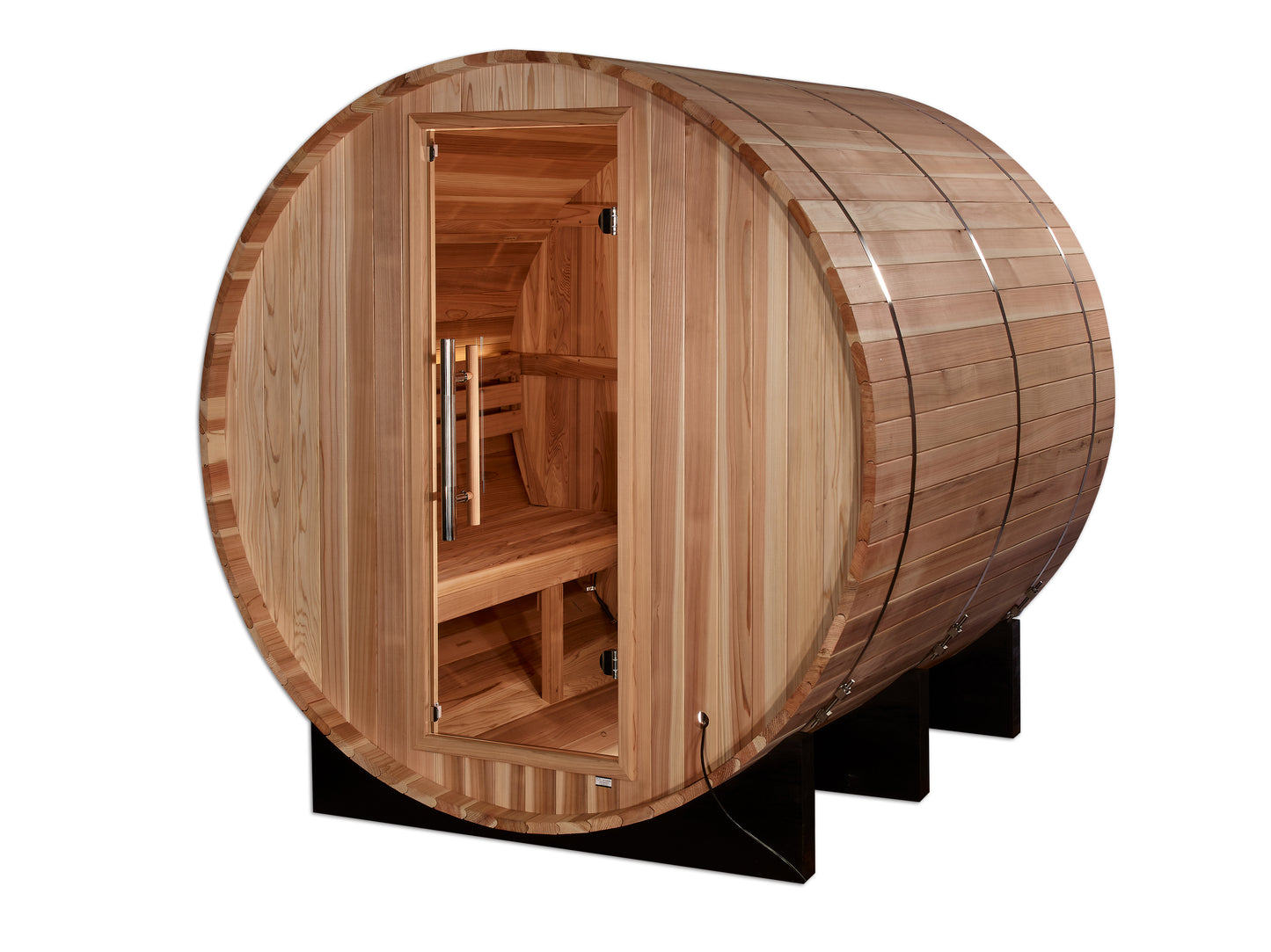 GDI-B004-01 Golden Designs "Arosa" 4 person Barrel Traditional Sauna -  Pacific Cedar