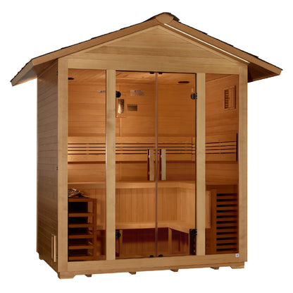 GDI-8105-01 Golden Designs "Vorarlberg" 5 person Traditional Outdoor Sauna -  Canadian Hemlock