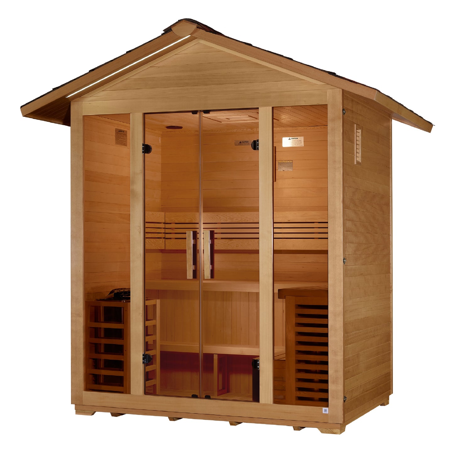 GDI-8105-01 Golden Designs "Vorarlberg" 5 person Traditional Outdoor Sauna -  Canadian Hemlock