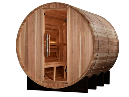 GDI-B006-01 Golden Designs "Klosters" 6 person Barrel Traditional Sauna -  Pacific Cedar