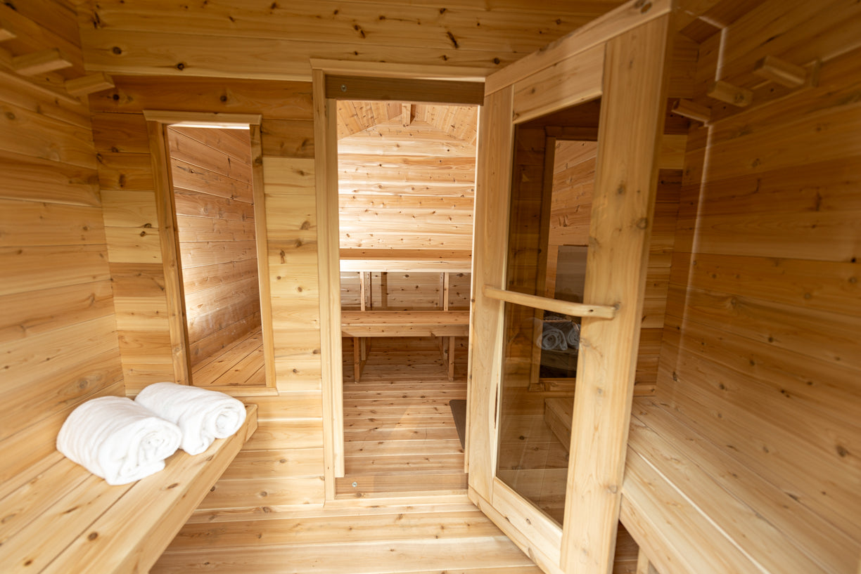 Leisurecraft Canadian Timber Georgian Cabin Sauna with Changeroom