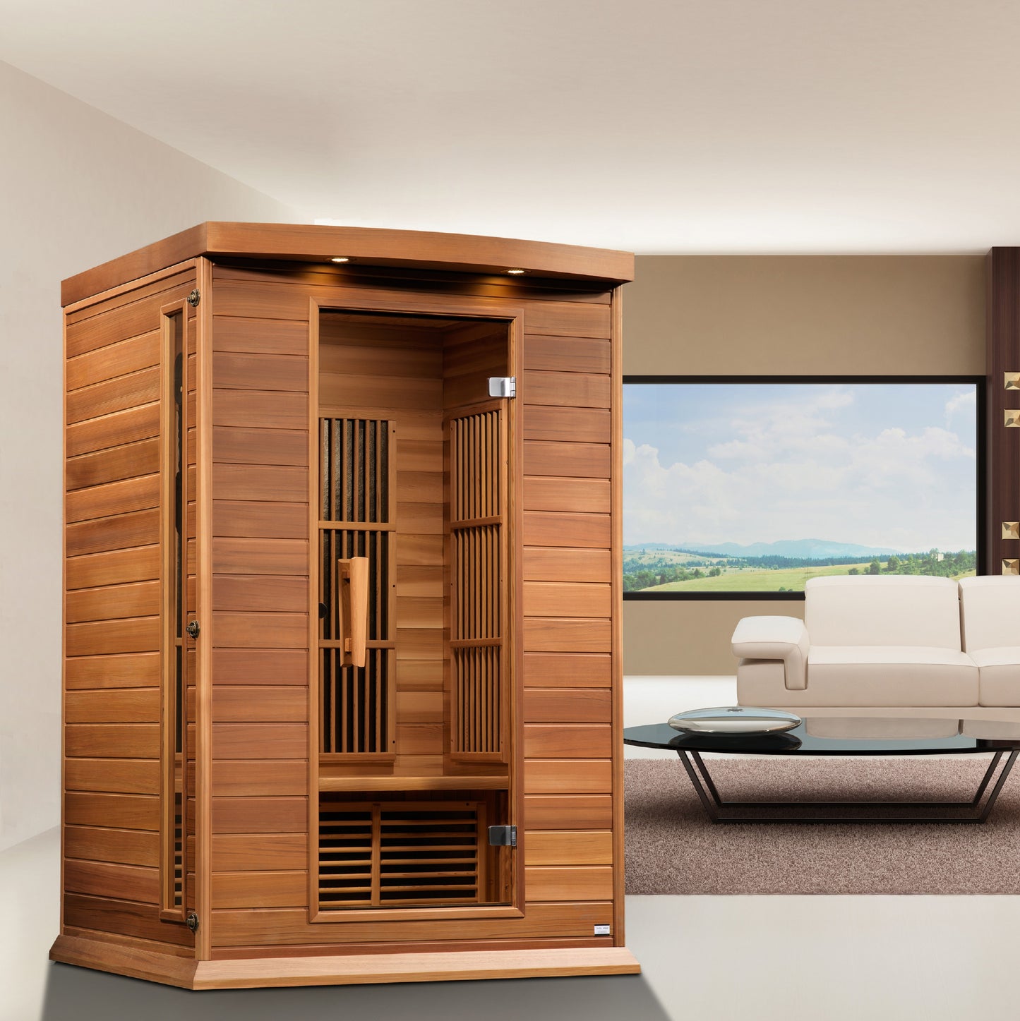 Maxxus 2-Person Low EMF FAR Infrared Sauna (Canadian Red Cedar)