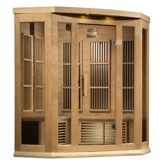 MX-K356-01-ZF Maxxus 3 person Corner Near Zero EMF FAR Infrared Sauna