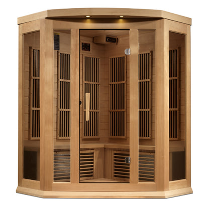 MX-K356-01-ZF Maxxus 3 person Corner Near Zero EMF FAR Infrared Sauna