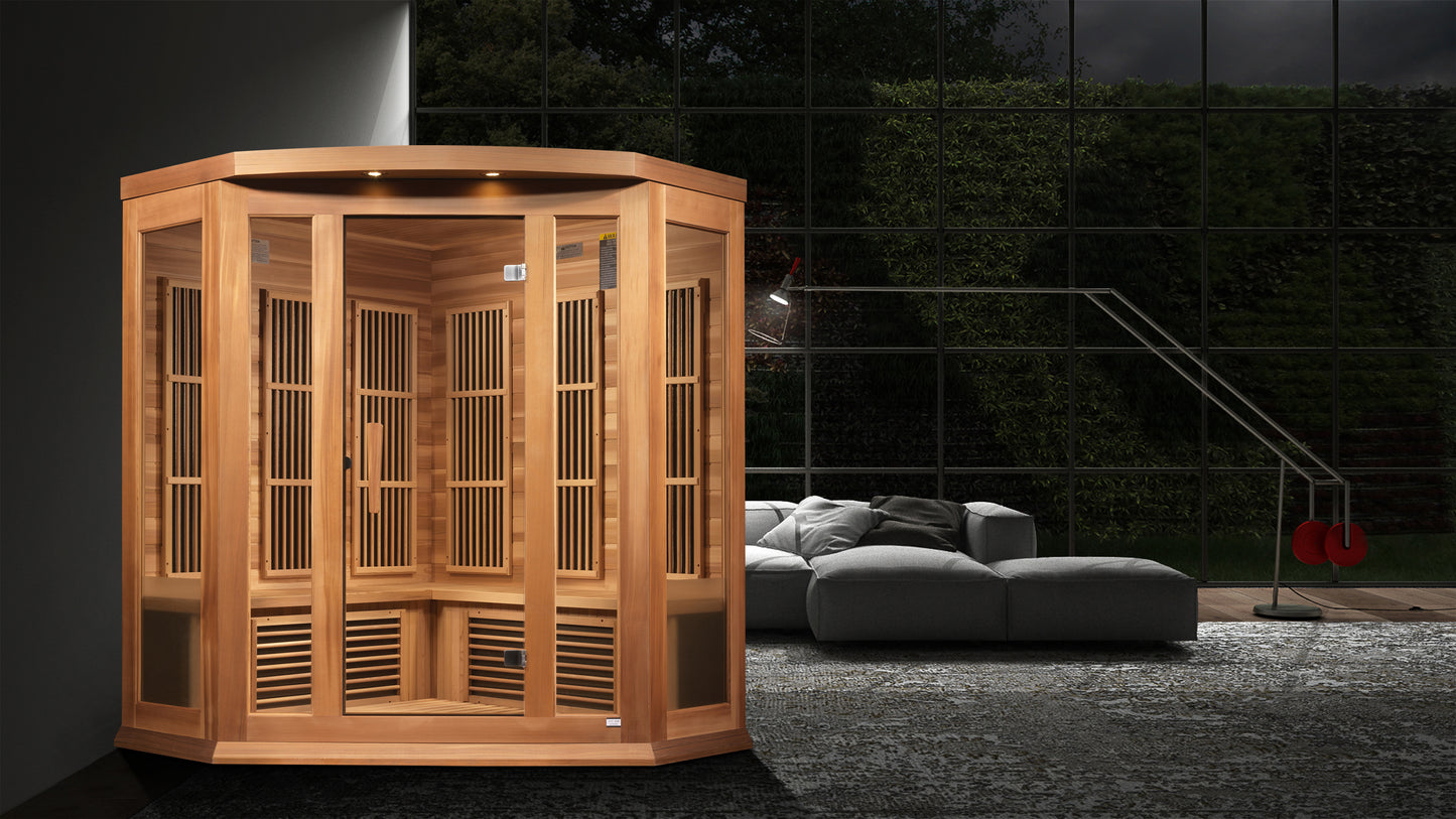 MX-M356-01-FS CED Maxxus 3 person Corner Full Spectrum Near Zero EMF FAR Infrared Sauna