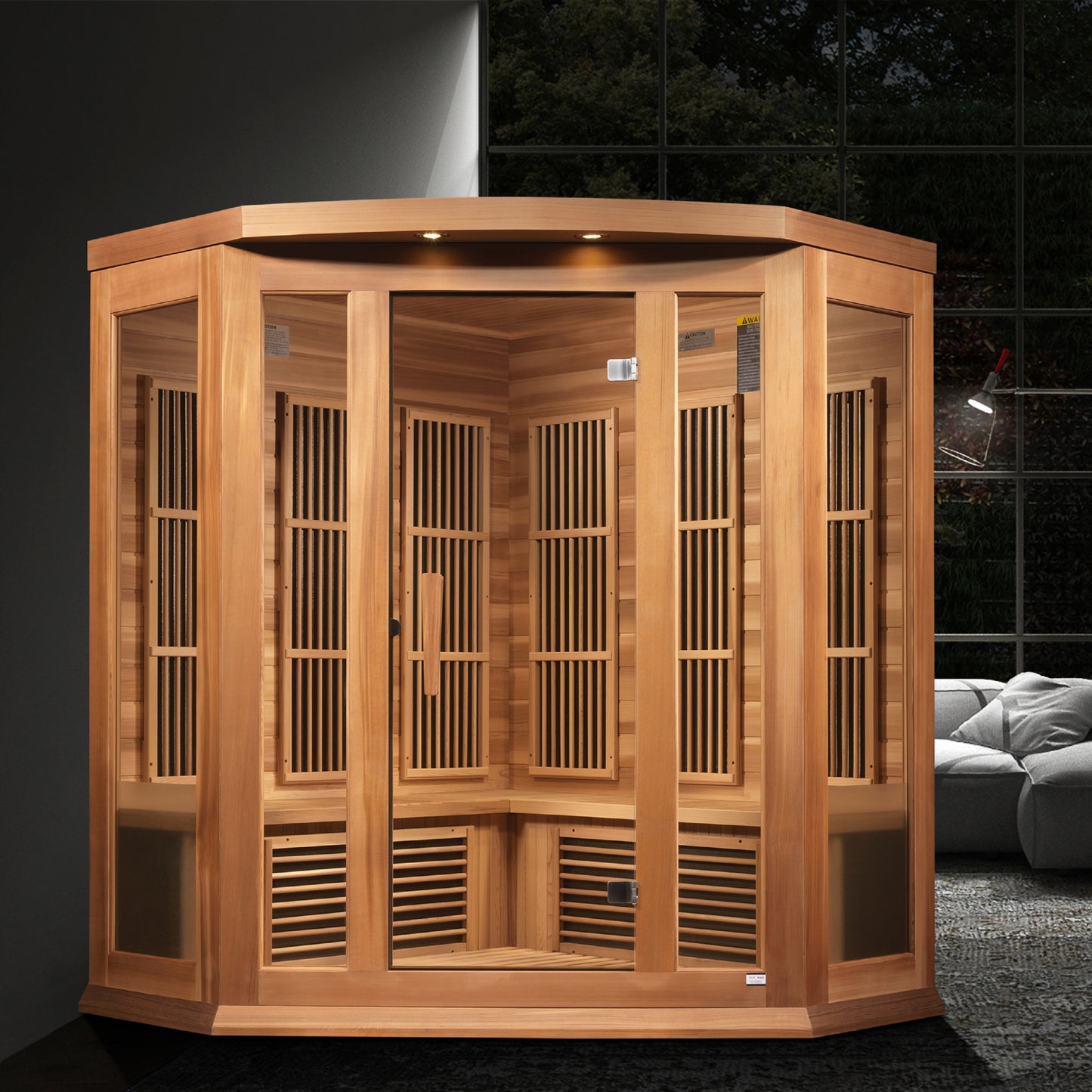 MX-M356-01-FS CED Maxxus 3 person Corner Full Spectrum Near Zero EMF FAR Infrared Sauna