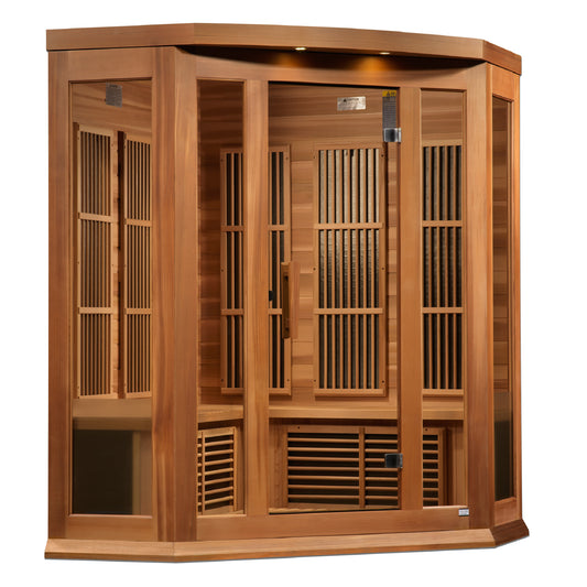 MX-M356-01-FS CED Maxxus 3 person Corner Full Spectrum Near Zero EMF FAR Infrared Sauna