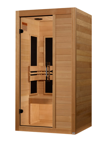 Maxxus S-Line Yoga 1-Person Low EMF FAR Infrared Sauna (Canadian Hemlock)