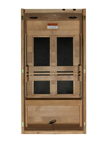 Maxxus S-Line Yoga 1-Person Low EMF FAR Infrared Sauna (Canadian Hemlock)