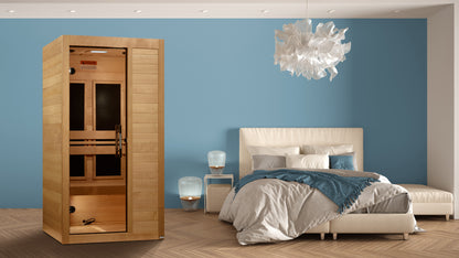 Maxxus S-Line Elite Yoga 1-Person Ultra Low EMF Infrared Sauna (Canadian Hemlock)