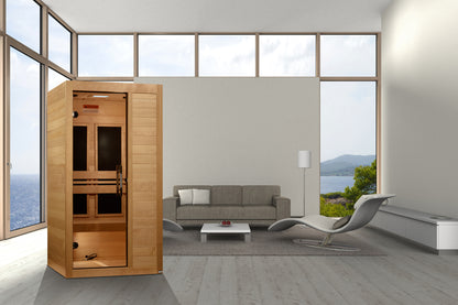 Maxxus S-Line Elite Yoga 1-Person Ultra Low EMF Infrared Sauna (Canadian Hemlock)