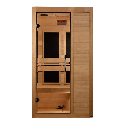 Maxxus S-Line Yoga 1-Person Low EMF FAR Infrared Sauna (Canadian Hemlock)