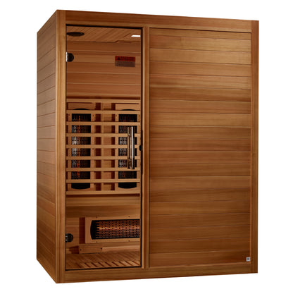 Maxxus S-Line Yoga 3-Person Full Spectrum Near Zero EMF Infrared Sauna (Pacific Cedar)