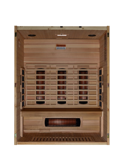 Maxxus S-Line Yoga 3-Person Full Spectrum Near Zero EMF Infrared Sauna (Pacific Cedar)