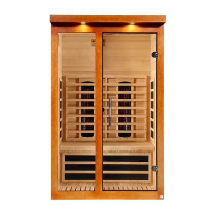 Dynamic Llumeneres DYN-6215-03 full-spectrum infrared sauna front view