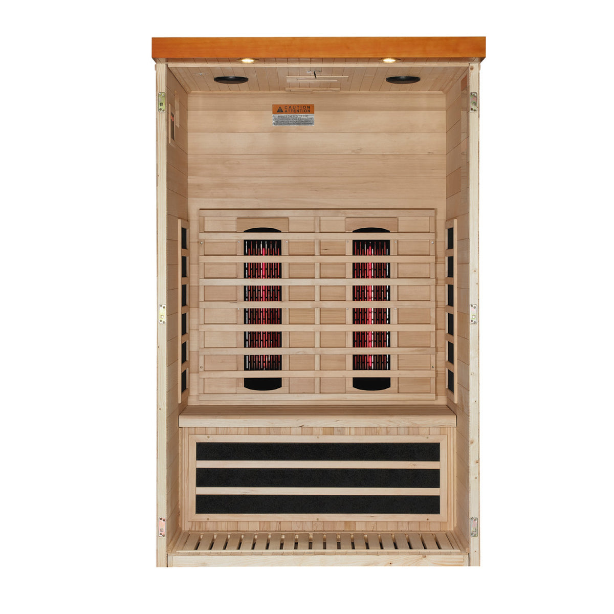 Dynamic Llumeneres DYN-6215-03 infrared sauna interior and heater layout