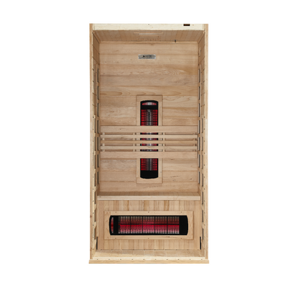 Dynamic Martin DYN-6006-03 full-spectrum infrared sauna interior and heater layout