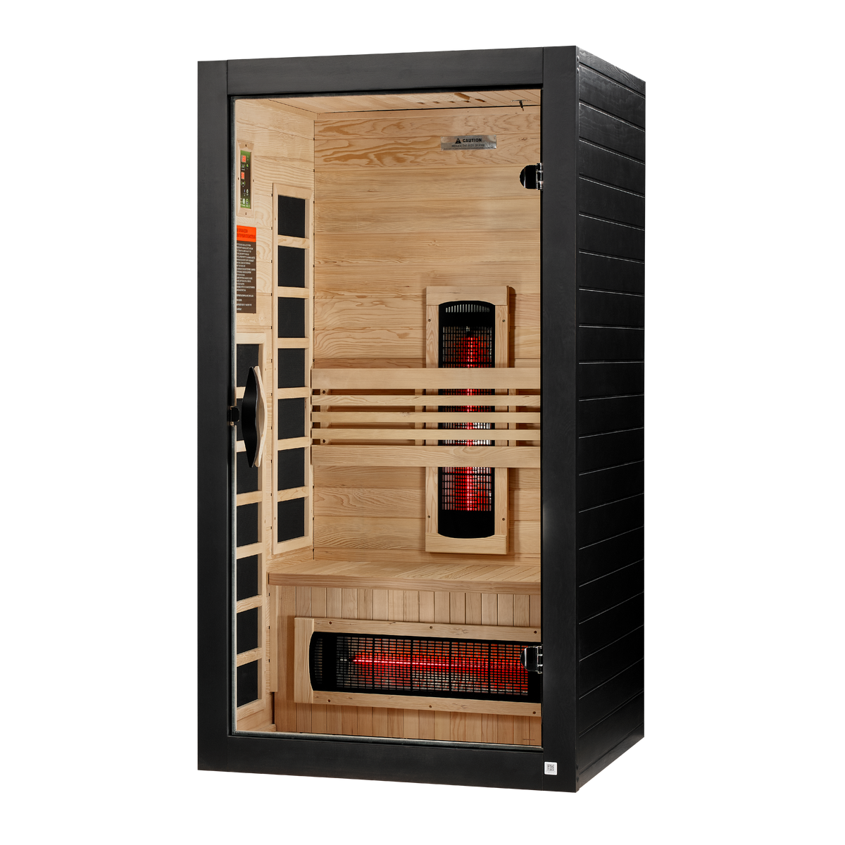 Dynamic Santorini DYN-6009-03 full-spectrum infrared sauna left angle