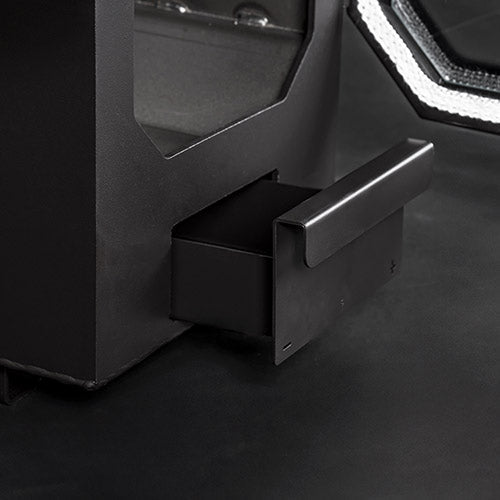 HUUM HIVE Flow LS wood-burning sauna stove ash drawer detail