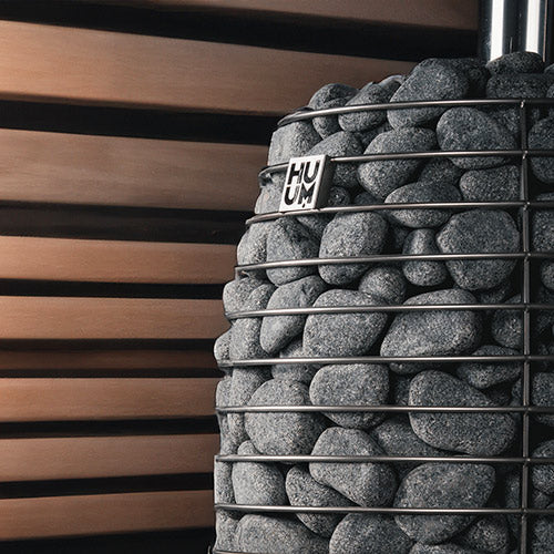 HUUM HIVE Flow wood-burning sauna stove close-up detail