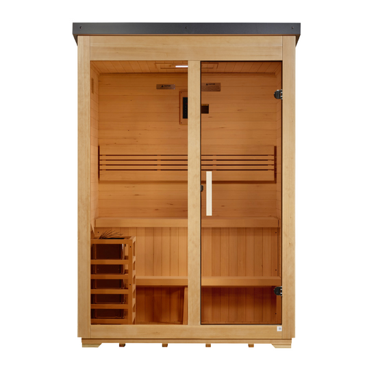 Golden Designs Arlberg GDI-8003-01 three-person outdoor traditional sauna front view