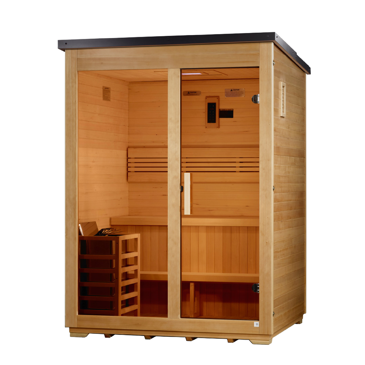 Golden Designs Arlberg GDI-8003-01 outdoor sauna left angle