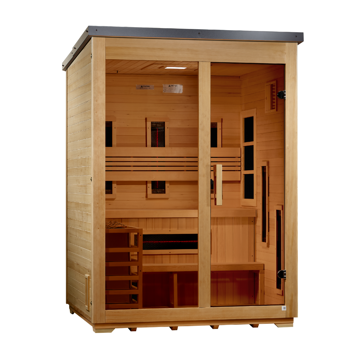 Golden Designs Carinthia GDI-8023-01 outdoor hybrid sauna left angle