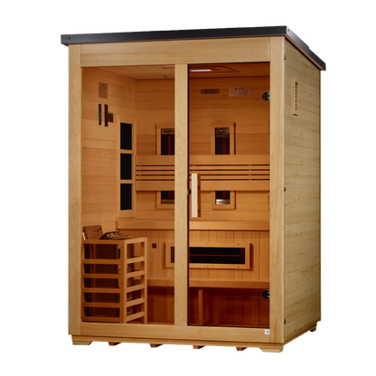 Golden Designs Carinthia GDI-8023-01 outdoor hybrid sauna right angle