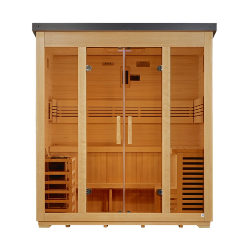 Golden Designs Vorarlberg GDI-8005-01 five-person outdoor traditional sauna front view