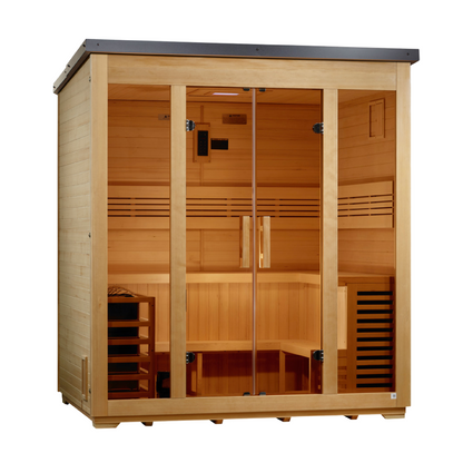 Golden Designs Vorarlberg GDI-8005-01 outdoor sauna left angle