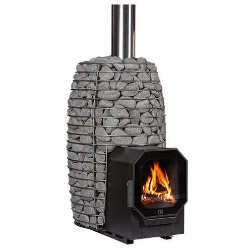 HUUM HIVE Flow LS Wood-Burning Sauna Stove – 9.8 kW in brushed stainless steel