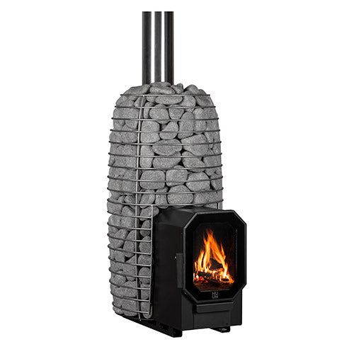 HUUM HIVE Flow Mini LS Wood-Burning Sauna Stove – 8.5 kW in brushed stainless steel