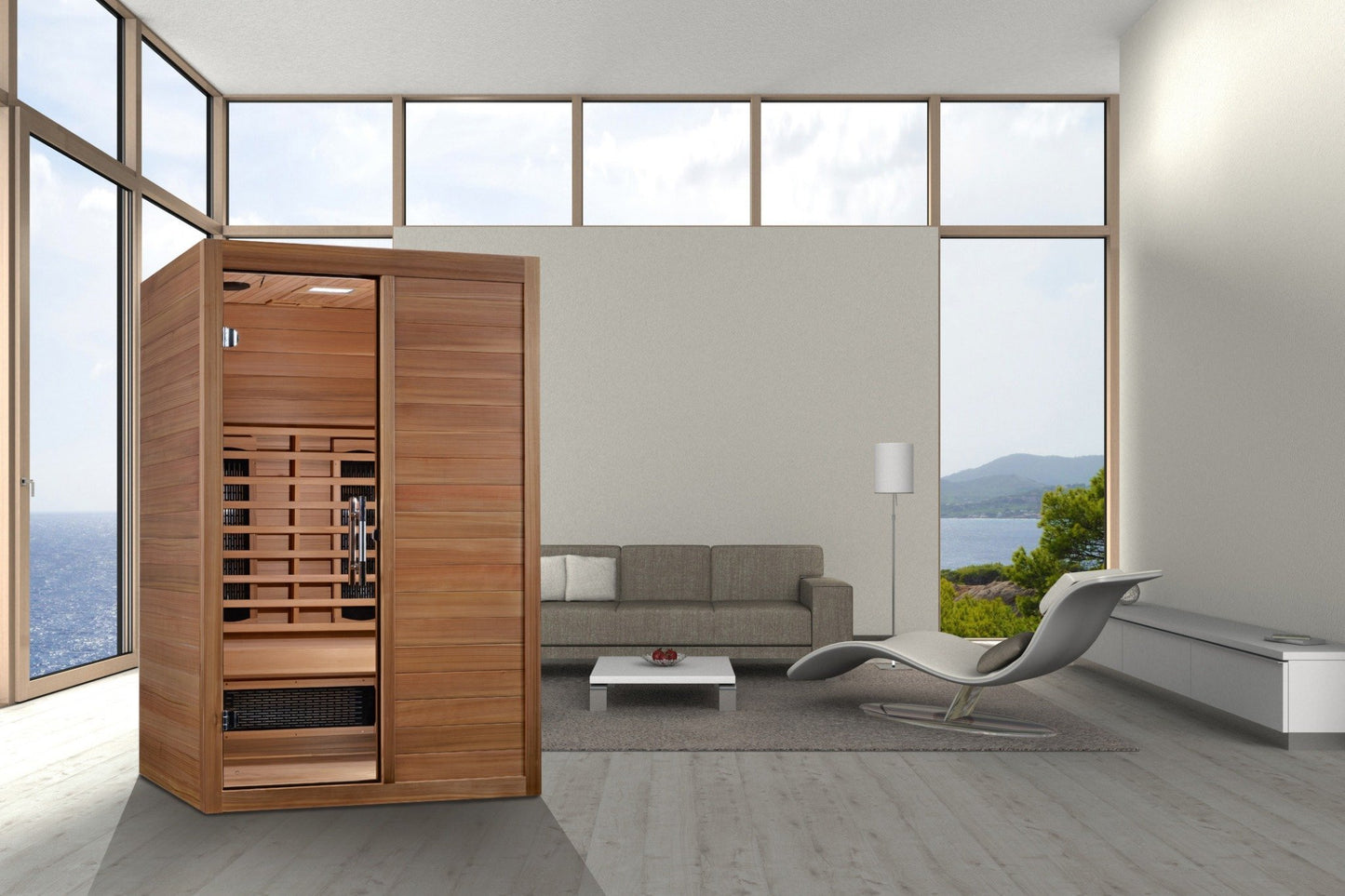 Maxxus S-Line Yoga 2-Person Full Spectrum Near Zero EMF Infrared Sauna (Pacific Cedar)